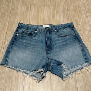 Frame Denim Medium Blue Frayed Cutoff Jean Shorts